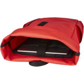 Byron 15,6" rugzak van GRS RPET met opgerolde bovenkant 18 L - Rood