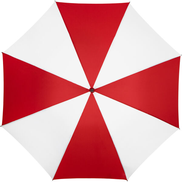 Tweekleurige golfparaplu Truus | Handmatig | Ø125 cm | Kunststof handvat | Rood-Wit Tweekleurige golfparaplu Truus | Handmatig | Ø125 cm | Kunststof handvat | Rood-Wit