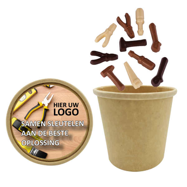Biobeker klus - gereedschap Chocolade MIDDEL Biobeker klus - gereedschap Chocolade MIDDEL