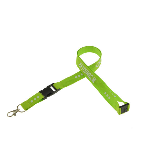 Keycord met buckle en safety clip - lichtgroen