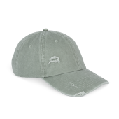 Ecologische uniseks pet met verwassen look Washed Almond Green One Size