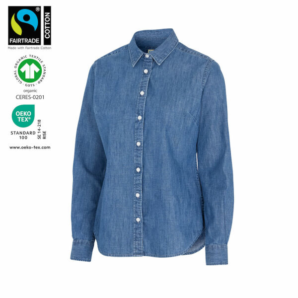Cottover DENIM SHIRT LADY - GOTS GECERTIFICEERD Cottover DENIM SHIRT LADY - GOTS GECERTIFICEERD