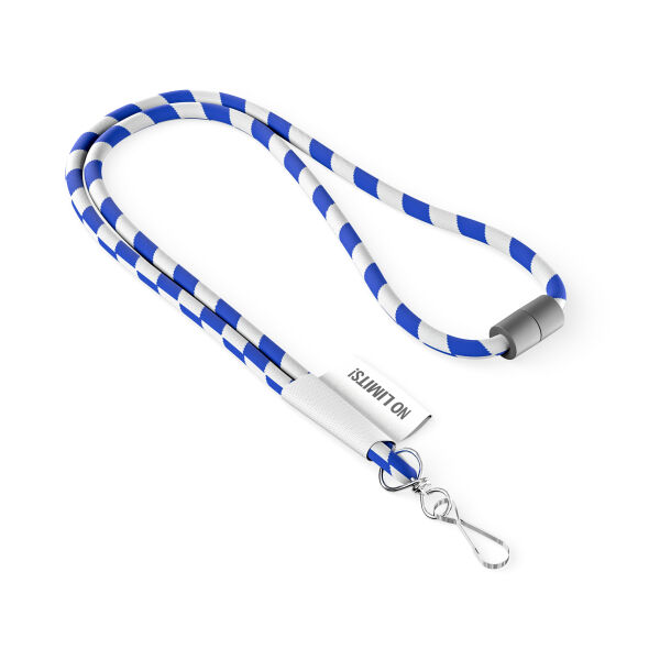Polyester 2-kleurige koord-lanyard met full color label Polyester 2-kleurige koord-lanyard met full color label