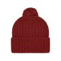 Knitted Cap with Pompon burgundy