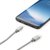 3-in-1 gevlochten nylon kabel, grijs