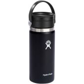 Hydro Flask-beker met brede opening, 473 ml, geïsoleerd roestvrij staal, met Flex Sip™-deksel - Zwart