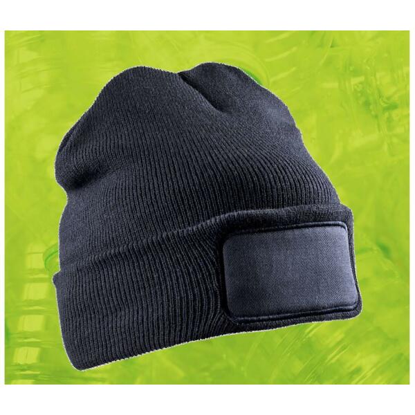 RECYCLED DOUBLE KNIT PRINTERS BEANIE