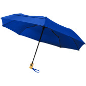 Bo 21” opvouwbare automatische gerecyclede PET paraplu - Koningsblauw