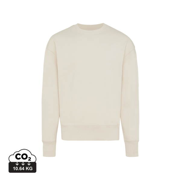 Iqoniq Kruger gerecycled katoen relaxed sweater, natural raw