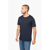 Bio T-shirt kraag met onafgewerkte rand korte mouwen Ocean Blue Heather S