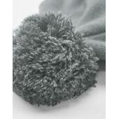 Appliqué Patch Pom Beanie - Black/White - One Size