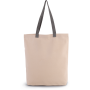 Shopper met plooi en contrasterend hengsel Natural / Steel Grey One Size