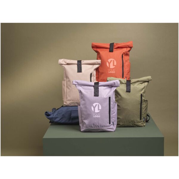 Byron 15,6" rugzak van GRS RPET met opgerolde bovenkant 18 L - Lila Byron 15,6" rugzak van GRS RPET met opgerolde bovenkant 18 L - Lila