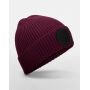 Circular Fashion Patch Beanie - Burgundy/Black - One Size
