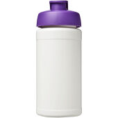 Baseline® Plus 500 ml sportfles met flipcapdeksel - Wit/Paars