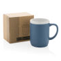 Keramische mok met witte rand 300 ml., blauw, wit