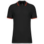 Herenpolo met korte mouwen en contrasterende bies Black / Red S
