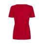 Interlock T-shirt | v-hals | dames - Rood, S