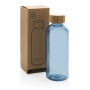 GRS recycled PET fles met bamboe dop, blauw