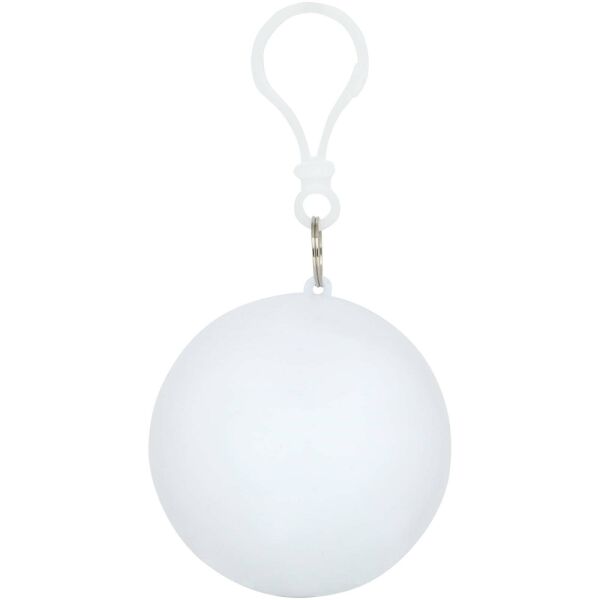 Fog poncho in ronde plastic verpakking met karabijnhaak - Wit Fog poncho in ronde plastic verpakking met karabijnhaak - Wit