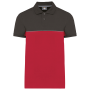 Ecologische uniseks polo met korte mouwen in twee kleuren Red / Dark Grey 5XL