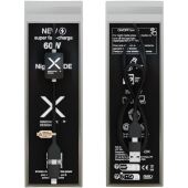 SCX.design C32 60 W switch oplaadkabel met oplichtend logo - Zwart