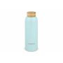 Waterdrop Roestvrijstalen Fles met Bamboe dop 600ml - Pastel blauw Waterdrop Roestvrijstalen Fles met Bamboe dop 600ml - Pastel blauw