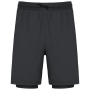 2-in-1 duurzame shorty met ingewerkte ondershort Black XS