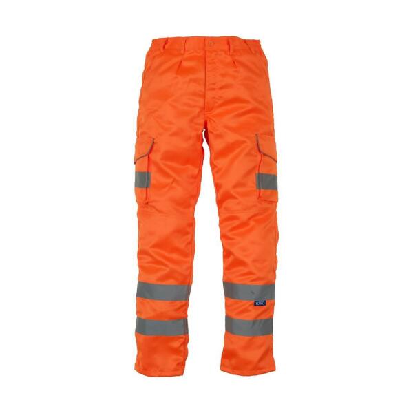 HI-VIS POLYCOTTON CARGO TROUSERS WITH KNEE PAD POCKETS
