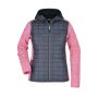 Ladies' Knitted Hybrid Jacket pink-melange/anthracite-melange S