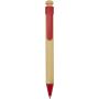 Rattan balpen van bamboe en gerecycled plastic (zwarte inkt) - Rood