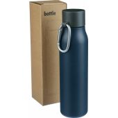 Gerecyclede dubbelwandige roestvrijstalen drinkfles (600 ml) Cassian zwart