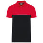 Ecologische uniseks polo met korte mouwen in twee kleuren Black / Red XL