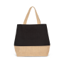 Shopper van jute- & katoencanvas Black / Natural One Size
