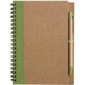 Notitieboek Stella | Gerecycled karton | Gelinieerd | Balpen lichtgroen