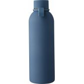 Gerecycled roestvrijstalen dubbelwandige drinkfles (500 ml) Sena zwart