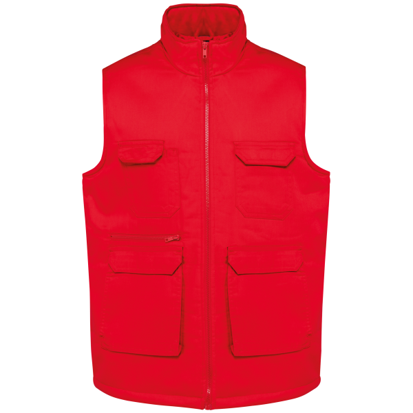 Gewatteerde uniseks bodywarmer van polykatoen multizakken Red XS Gewatteerde uniseks bodywarmer van polykatoen multizakken Red XS