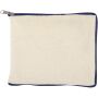 Sierra 140 g/m² GRS gerecycleerde opvouwbare katoenen draagtas 7L - Natuur/Marineblauw