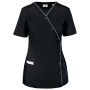 Damesblouse van polykatoen met drukknopen Black 3XL
