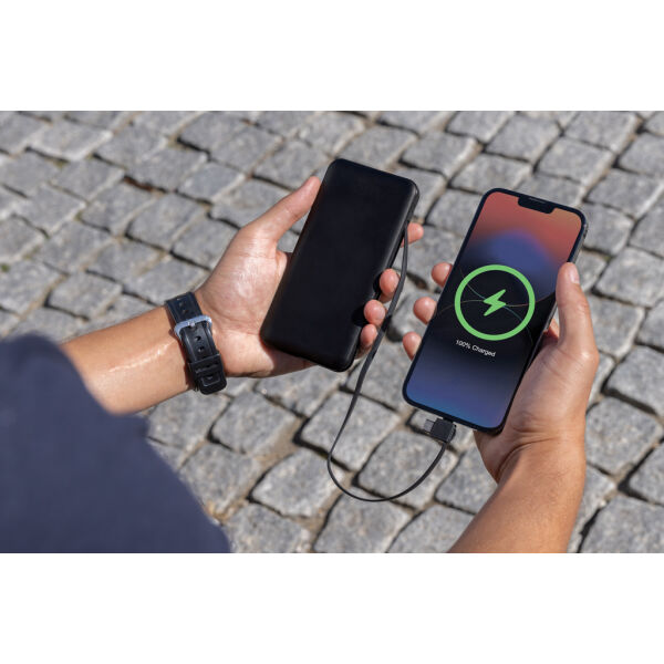 Lockhart RCS gerecycled plastic 10.000 powerbank, zwart Lockhart RCS gerecycled plastic 10.000 powerbank, zwart