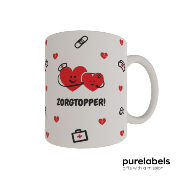 Cadeautje zorgmedewerkers | Mok keramiek 330ml | Zorgtopper