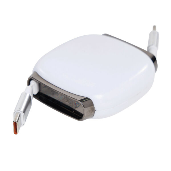 SOLARA 60W Cable - SOLARA 60W Cable, Oprolbare laad- en datakabel wit SOLARA 60W Cable - SOLARA 60W Cable, Oprolbare laad- en datakabel wit