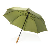 23" Impact AWARE™ RPET 190T auto open bamboe paraplu, groen