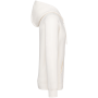 Ecologische uniseks sweater met capuchon en verlaagde schouders in geborsteld fleece Ivory XXS