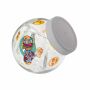 Klein glazen potje 0,4 liter, gevuld met snoep, Wit, Emoji fruit