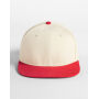 Contrast Flat Peak 6 Panel Cap - Natural/Red - One Size Contrast Flat Peak 6 Panel Cap - Natural/Red - One Size