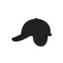 6 Panel Fleece Cap with Earflaps black one size