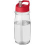 H2O Active® Pulse 600 ml sportfles met tuitdeksel - Transparant/Rood