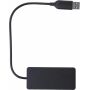Gerecyclede aluminium USB hub Layton zwart