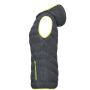 Ladies' Down Vest carbon/acid yellow M